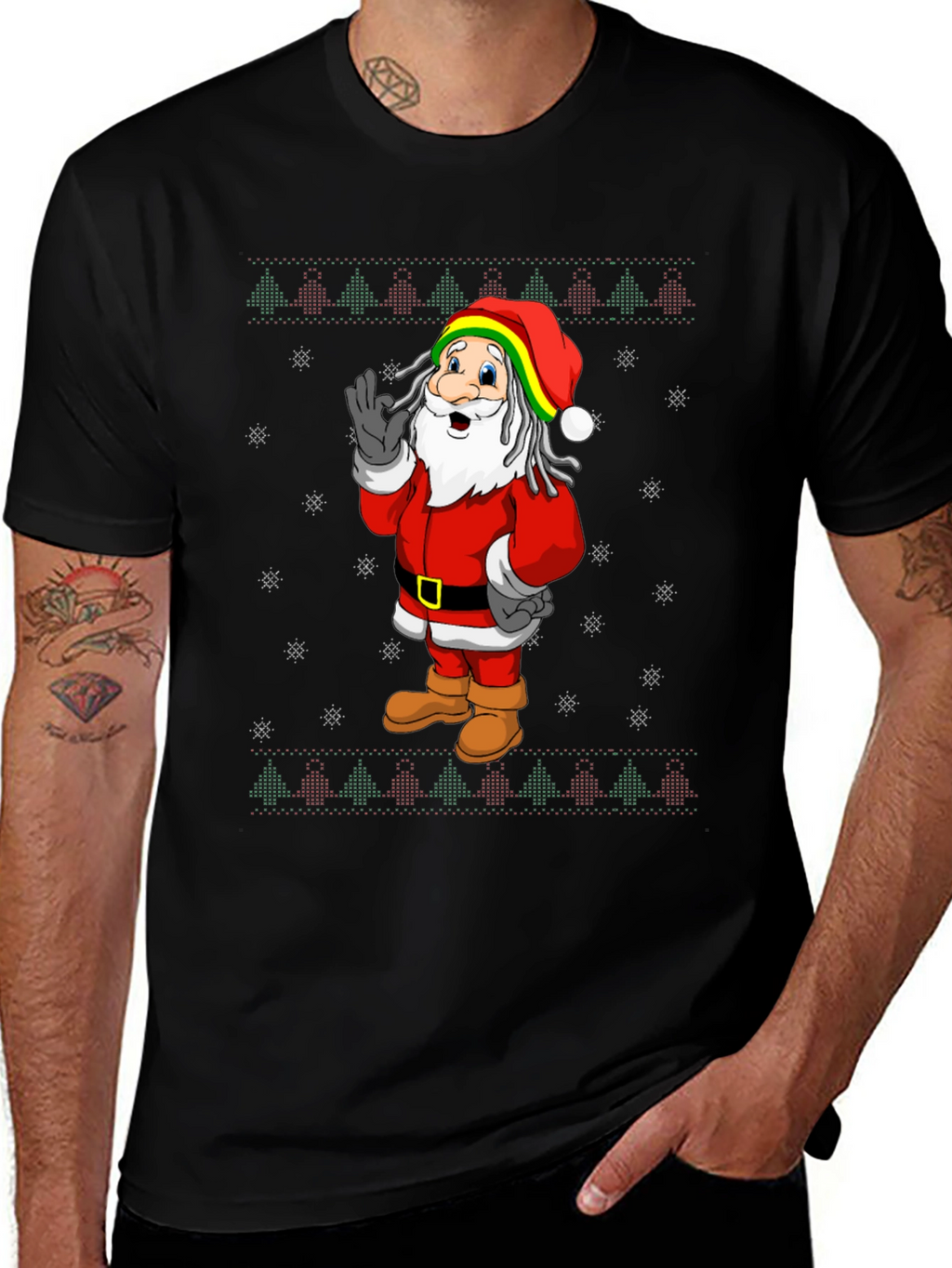 Rasta Santa Christmas T-Shirt