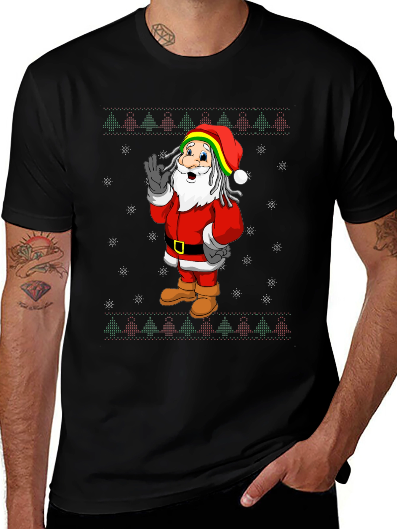 Rasta Santa Christmas T-Shirt