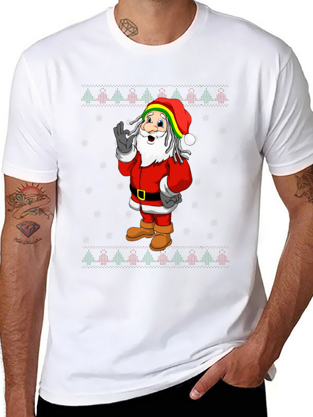 Rasta Santa Christmas T-Shirt