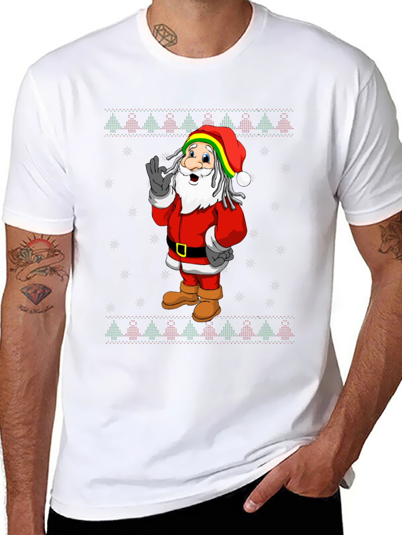 Rasta Santa Christmas T-Shirt
