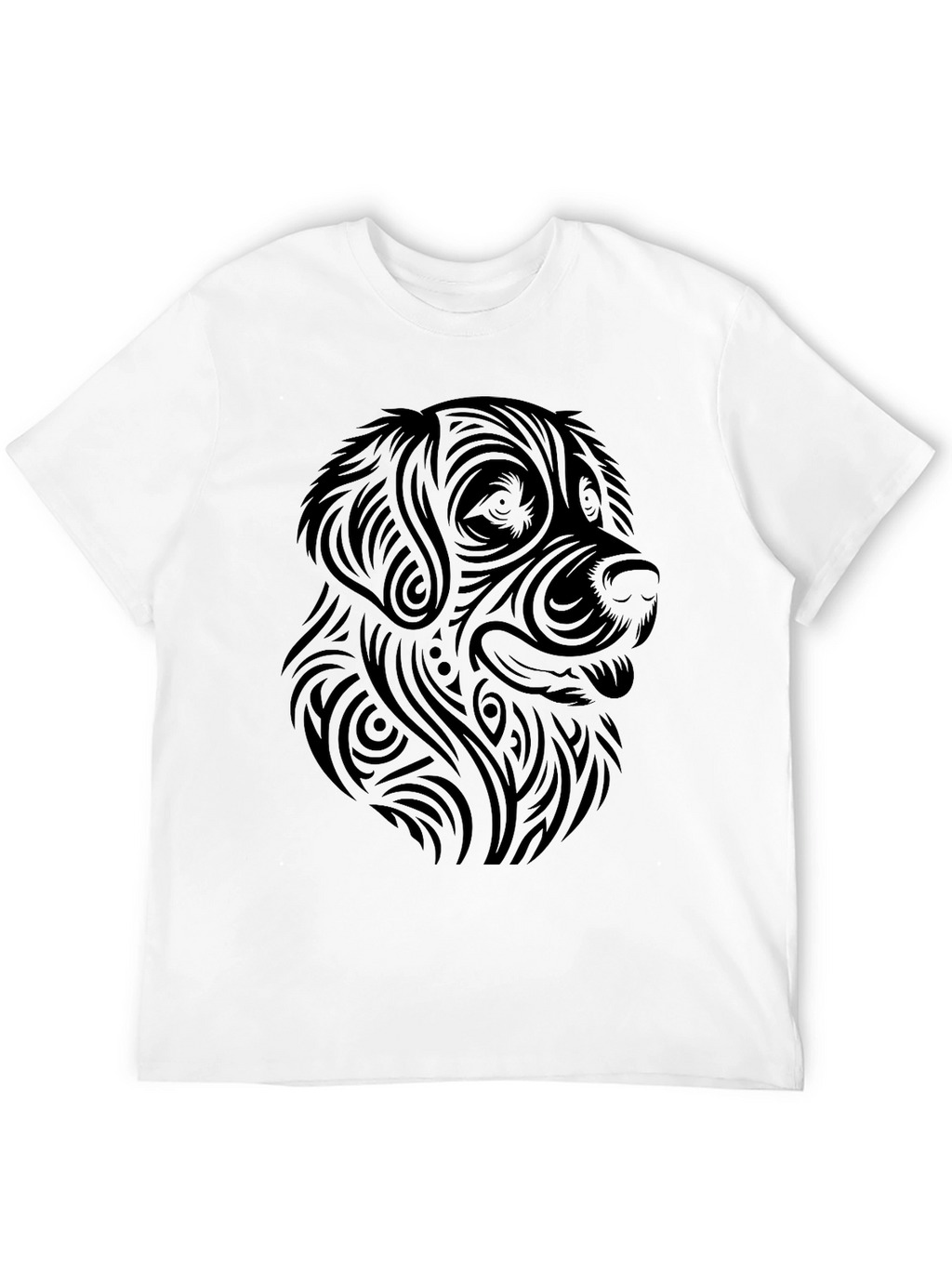 Tribal Dog Graphic Tee - Modern Canine Style