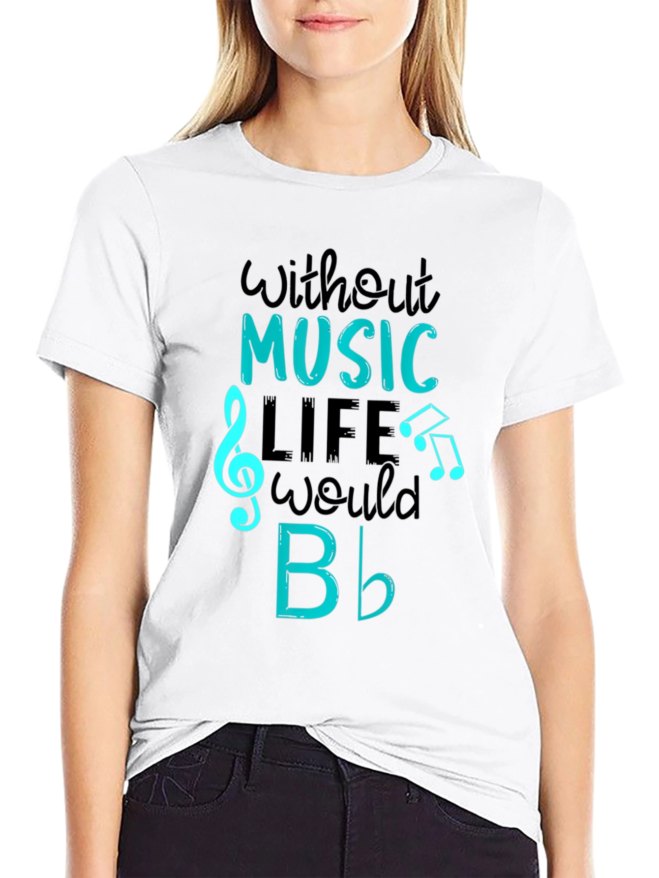 Music Lover Tee: Without Music Life Would B Flat T-Shirt