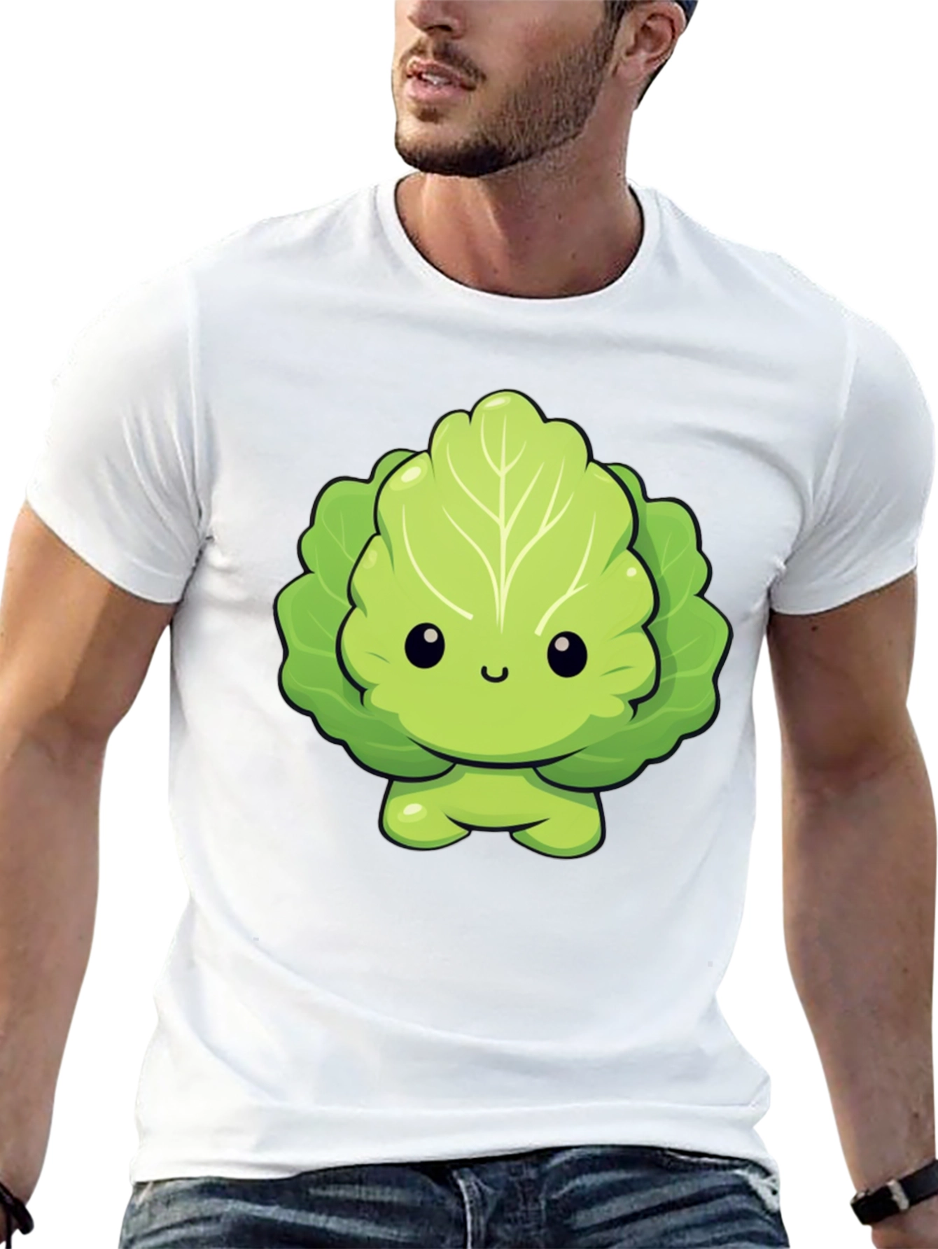 Cute Lettuce Cartoon Graphic T-Shirt
