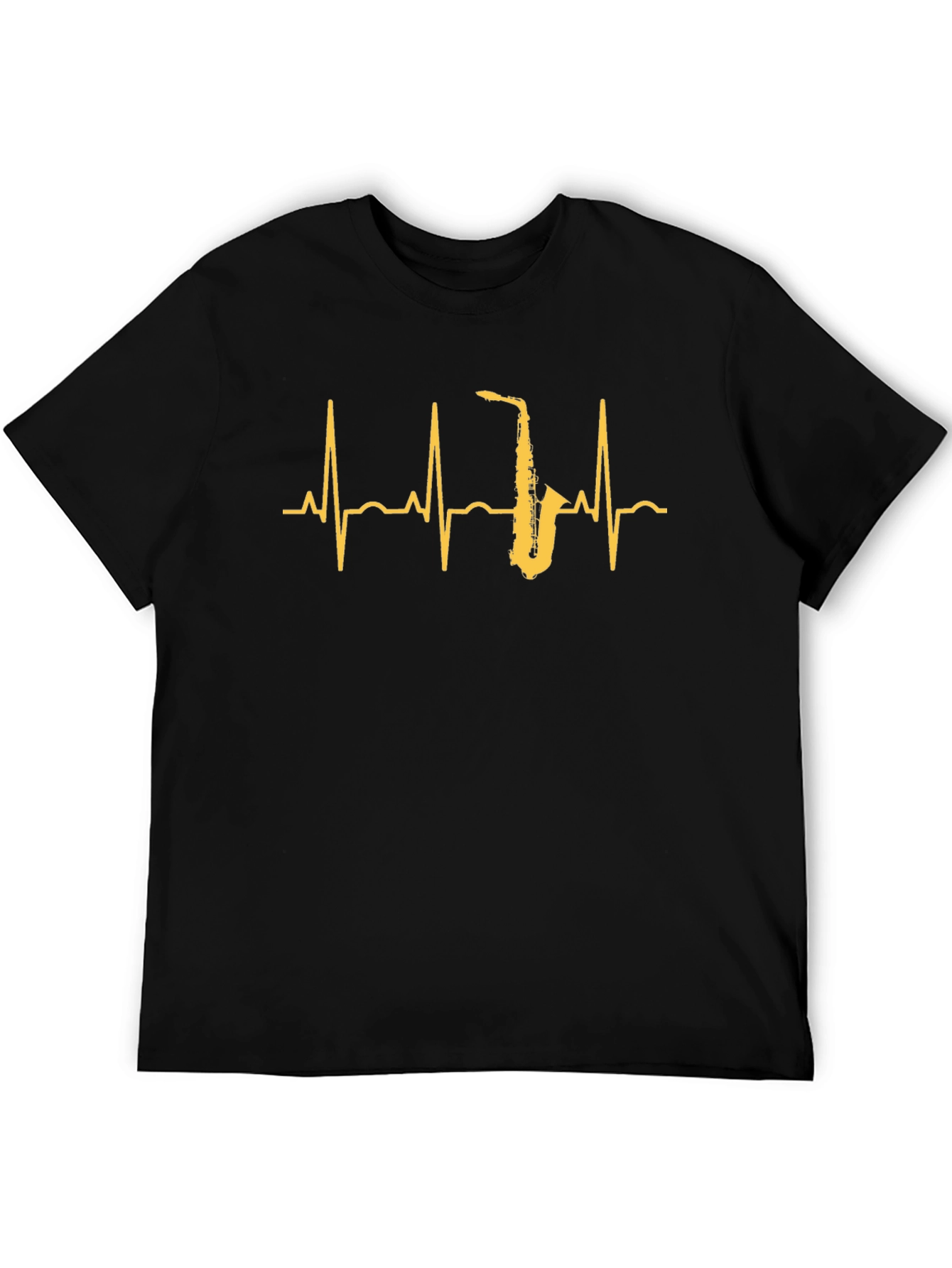 Saxophone Heartbeat T-Shirt - Music Lover Tee