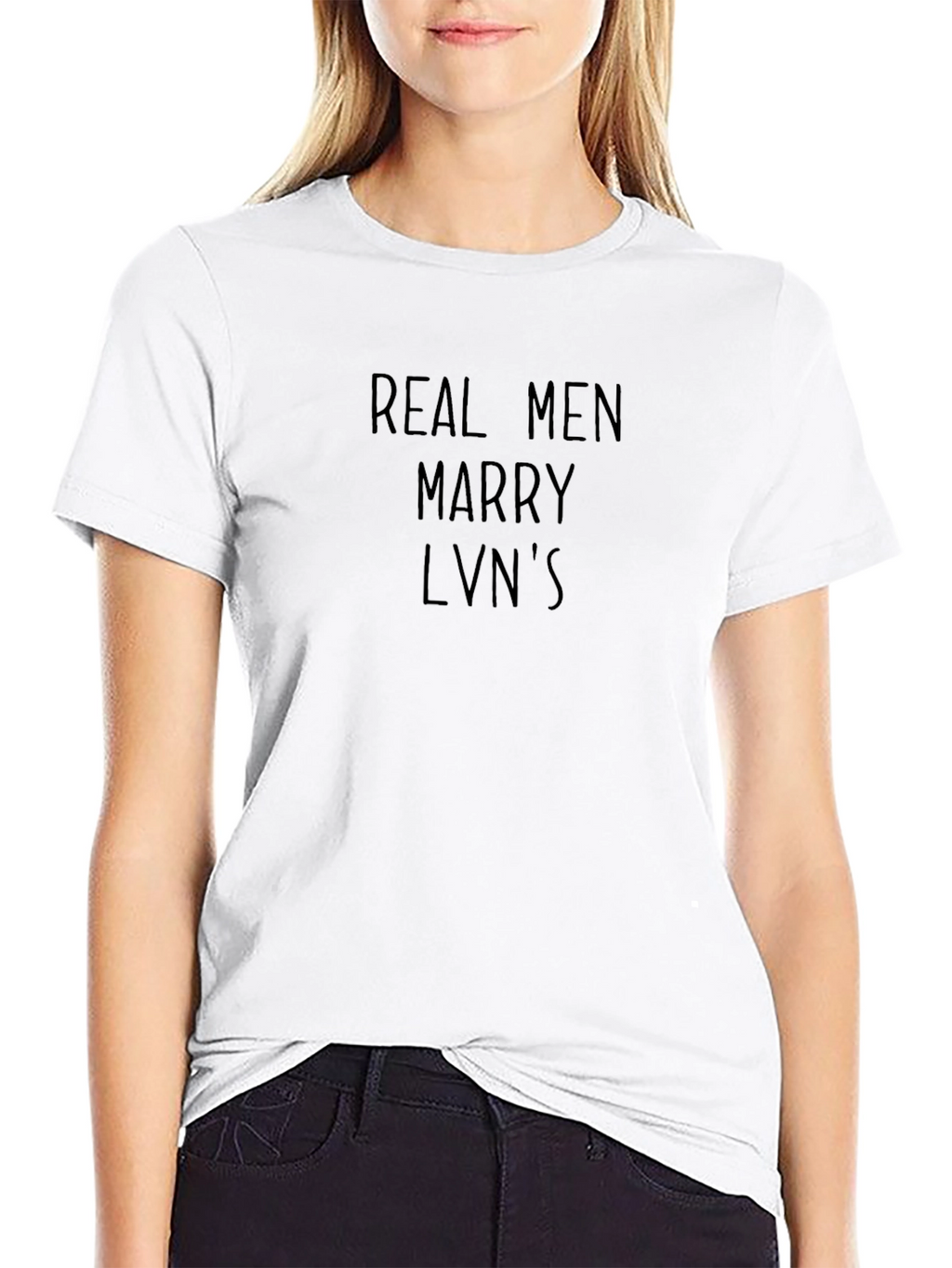 Real Men Marry LVNs Black T-Shirt
