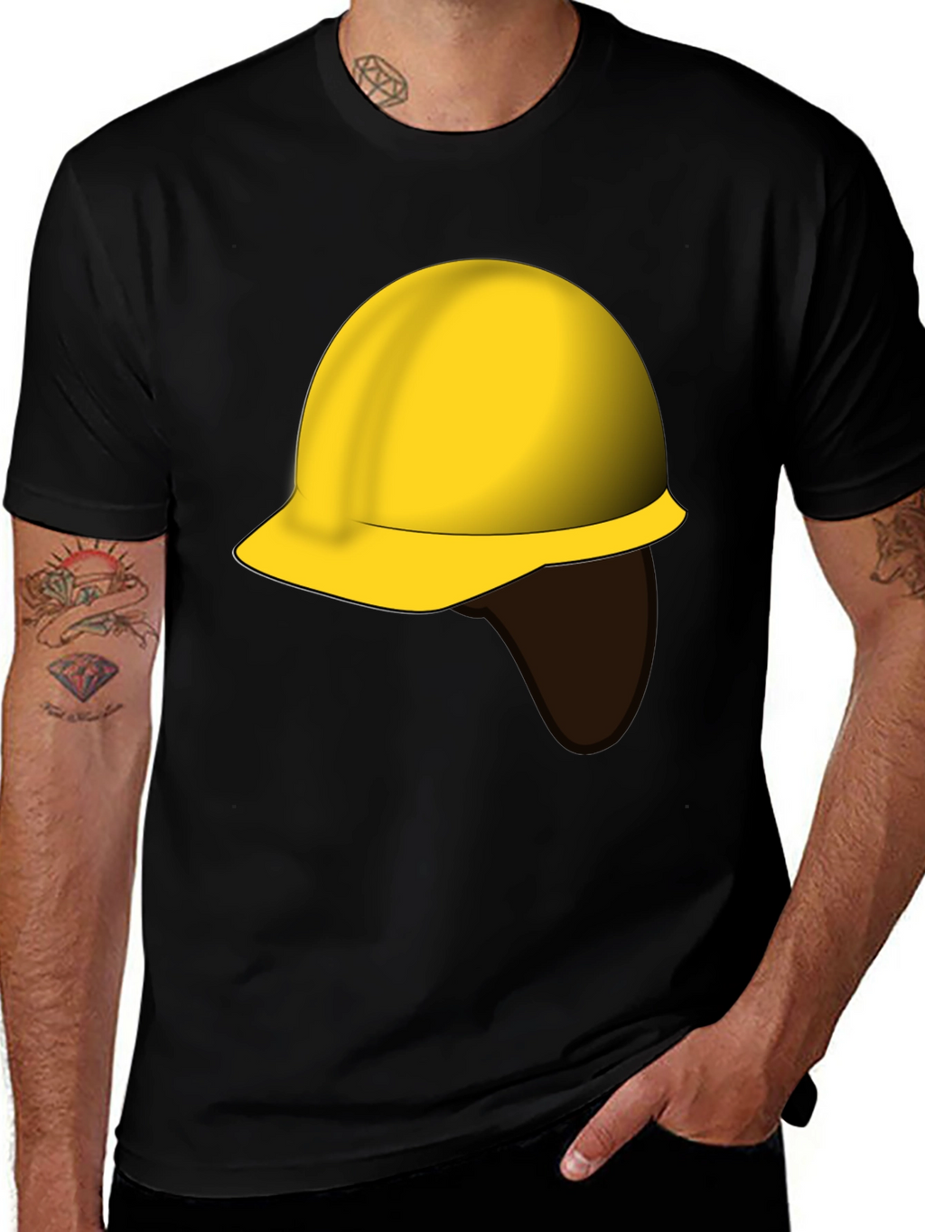 Construction Worker Hard Hat Graphic Tee