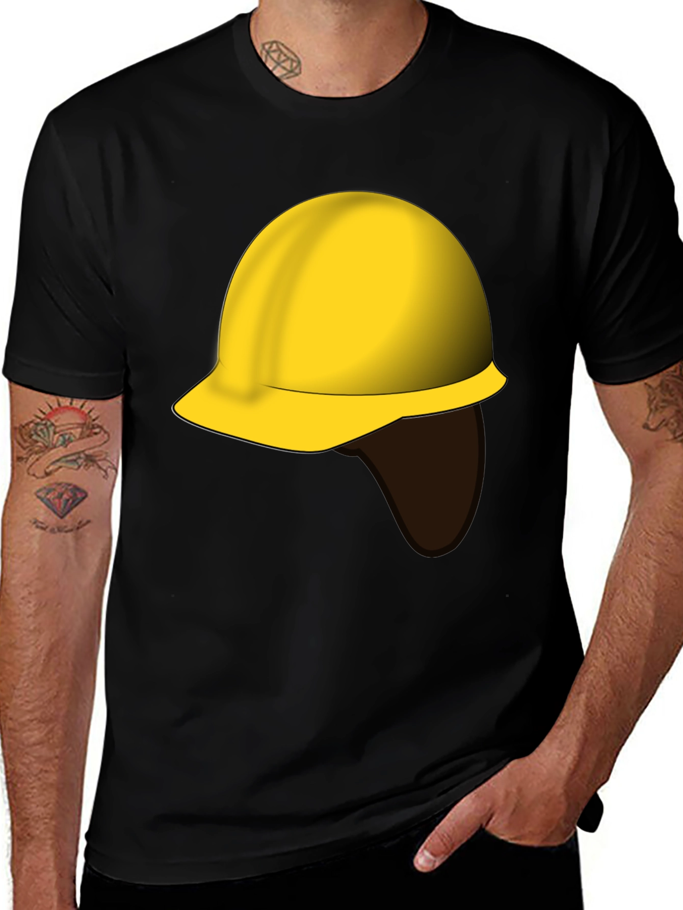 Construction Worker Hard Hat Graphic Tee