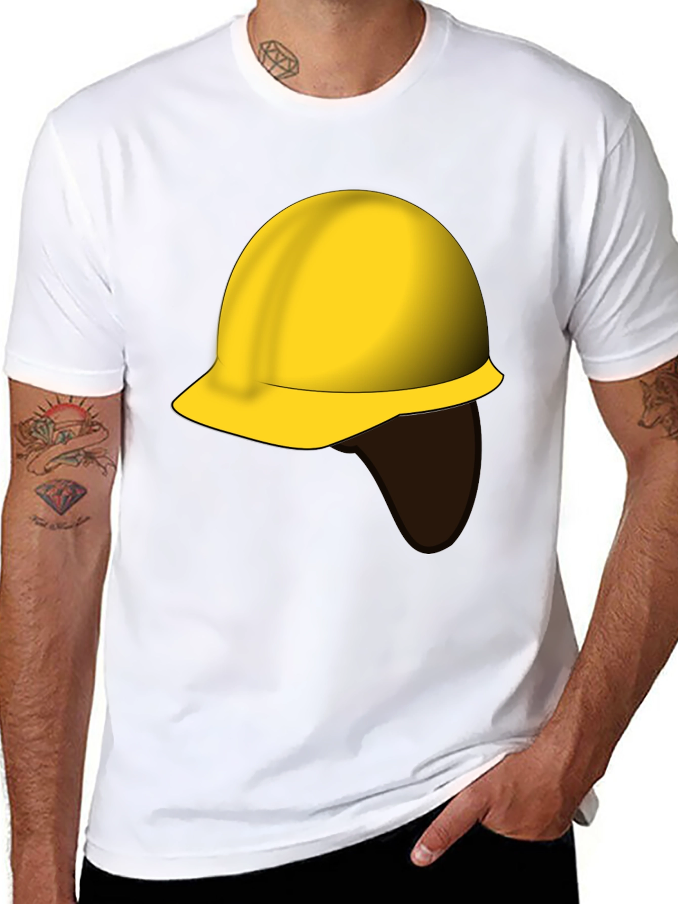 Construction Worker Hard Hat Graphic Tee