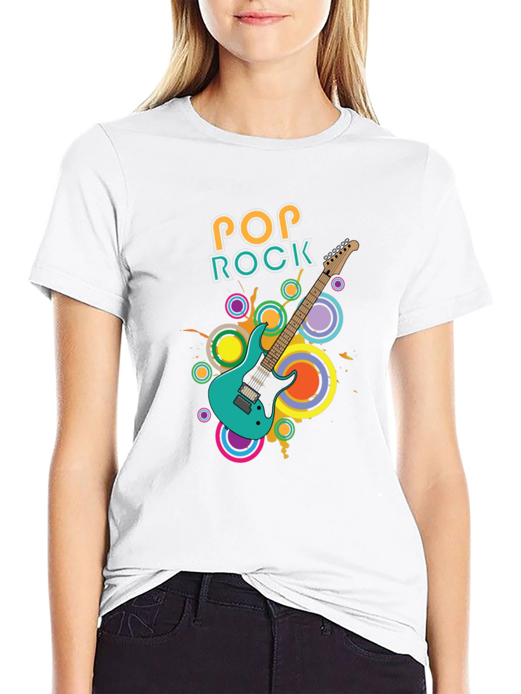 Pop Rock Guitar Graphic T-Shirt - Cool Music Tee