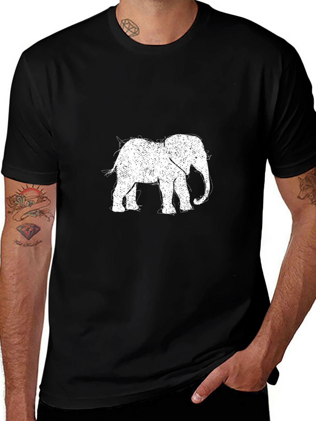 Elephant Graphic T-Shirt - Black