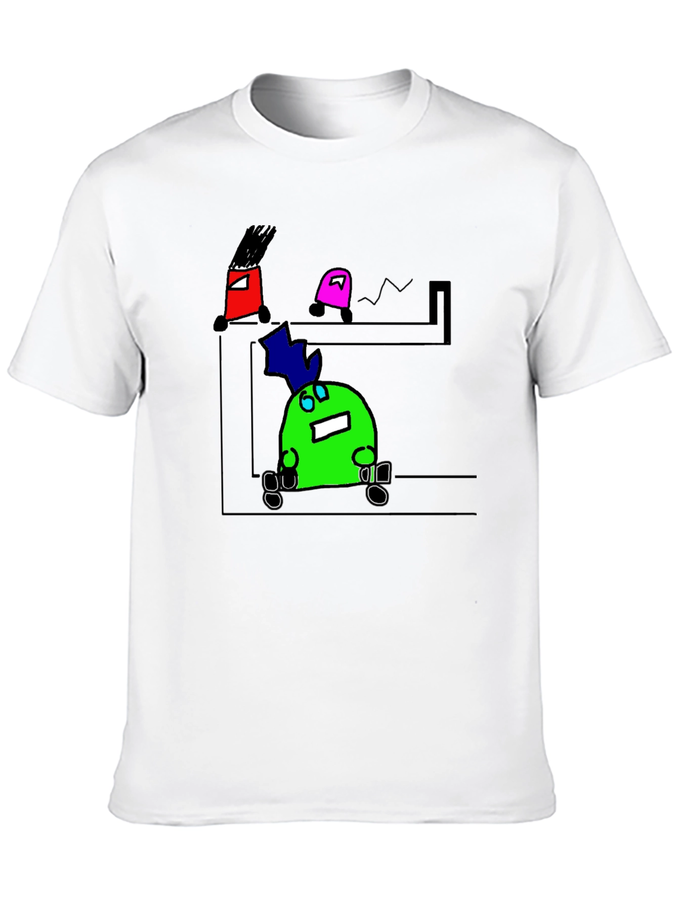 Cartoon Character Graphic Black T-Shirt