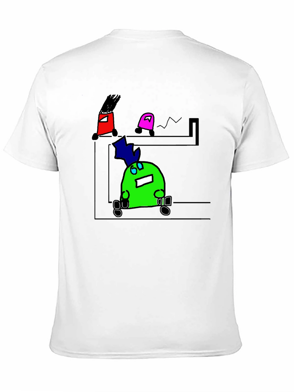Cartoon Character Graphic Black T-Shirt