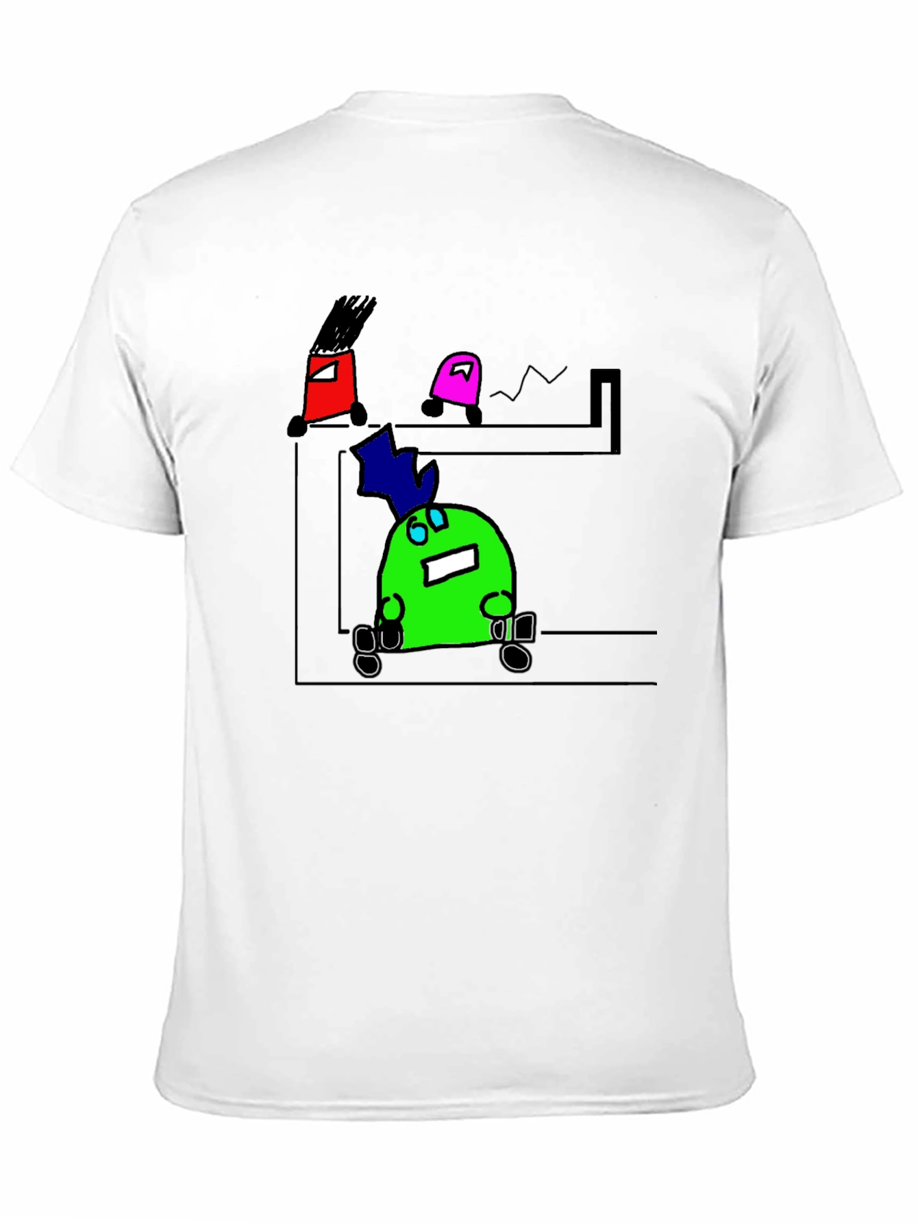 Cartoon Character Graphic Black T-Shirt