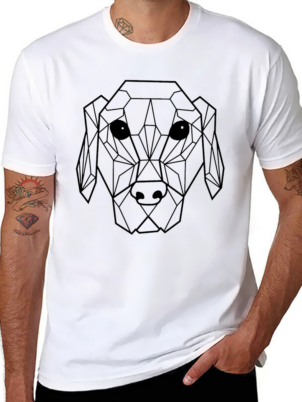 Geometric Dog Graphic T-Shirt - Modern & Stylish!