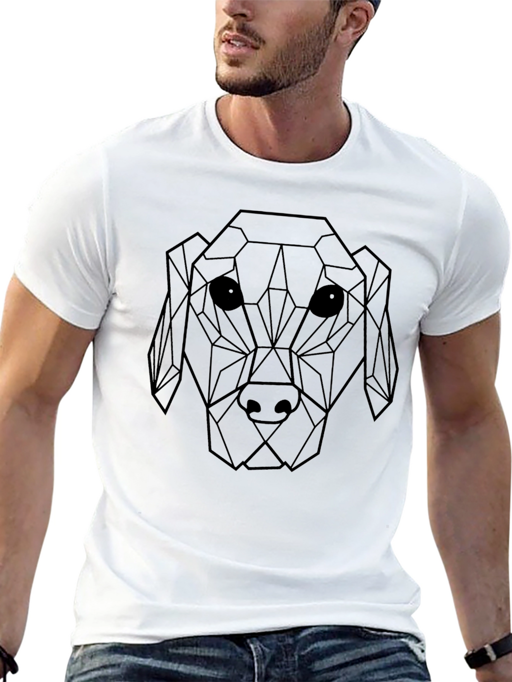 Geometric Dog Graphic T-Shirt - Modern & Stylish!