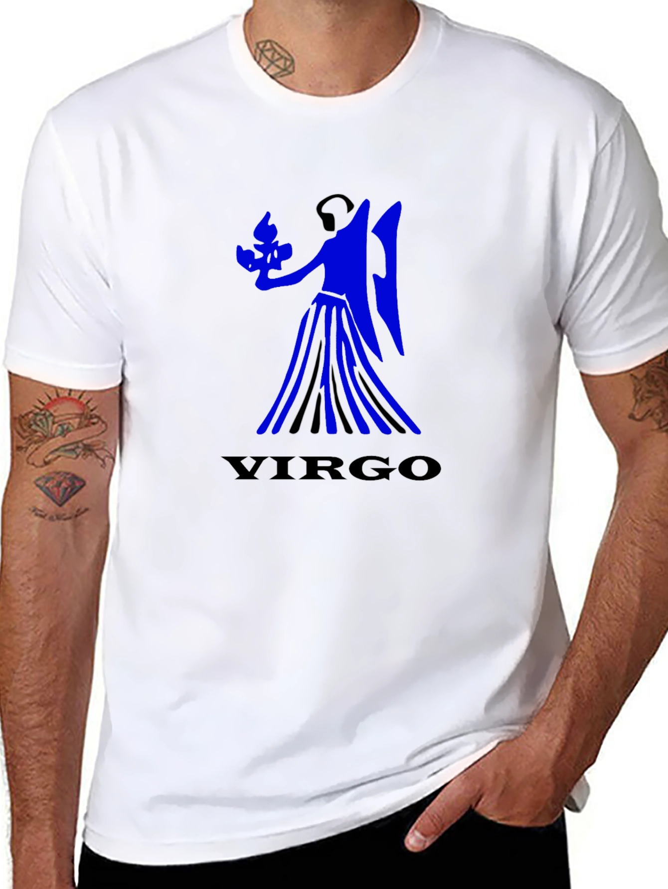 Virgo Zodiac Sign Black T-Shirt