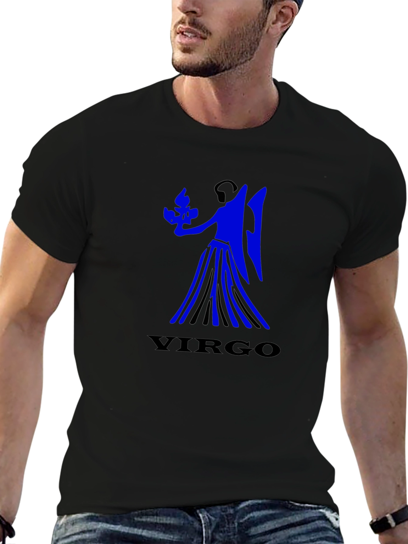 Virgo Zodiac Sign Black T-Shirt