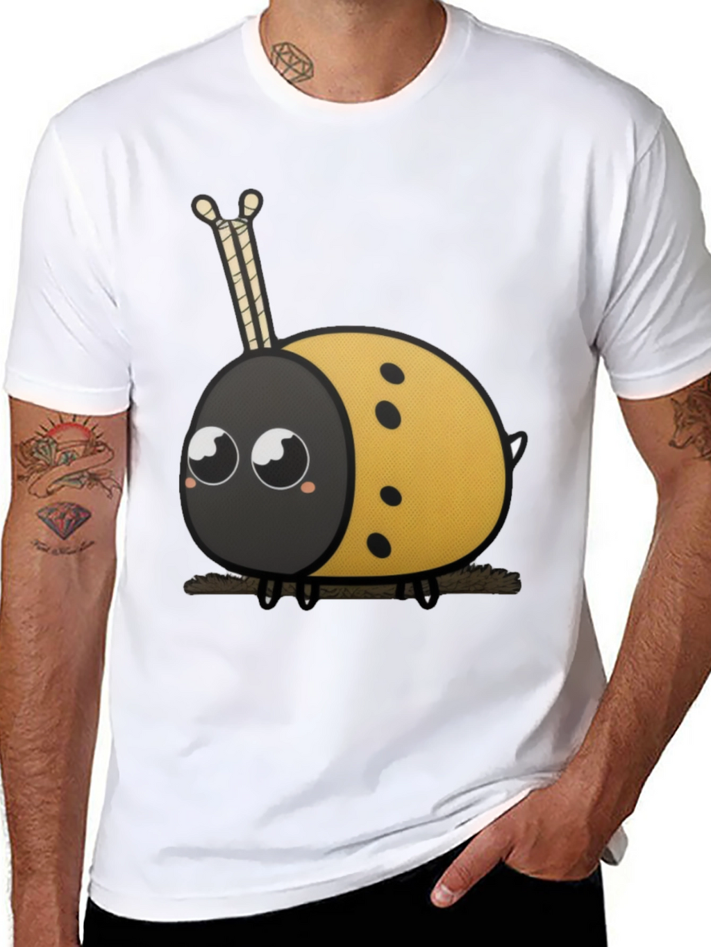 Cute Ladybug Cartoon Graphic T-Shirt