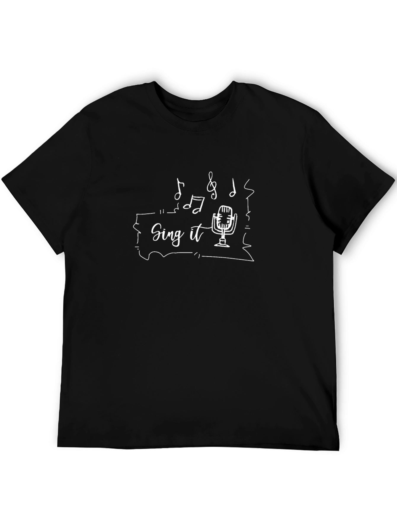 Sing It Microphone Graphic Black T-Shirt