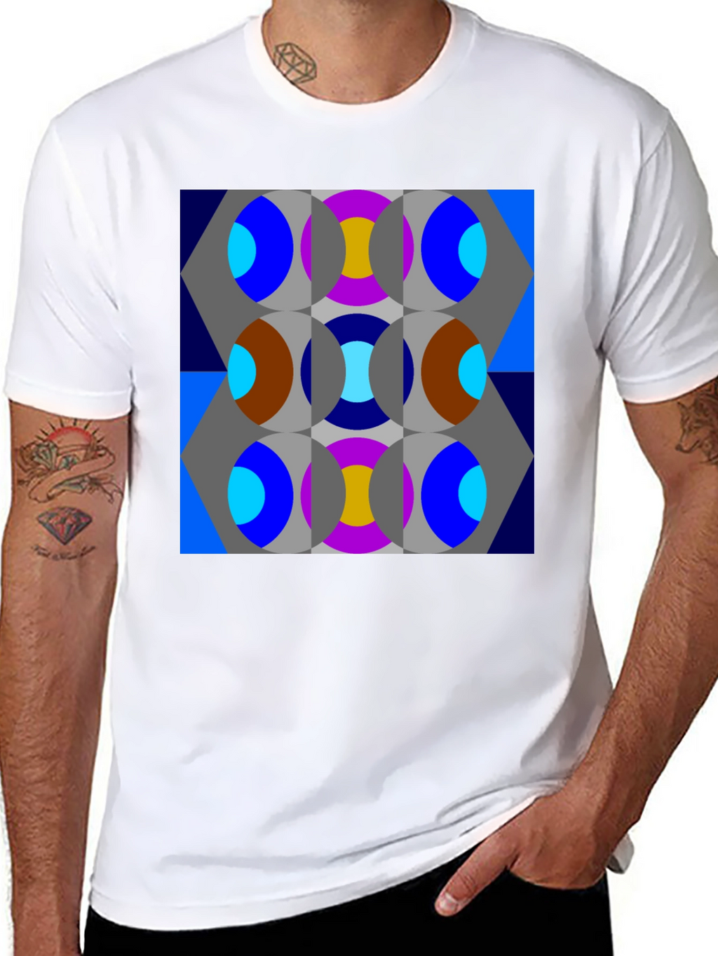 Abstract Geometric Patterned T-Shirt