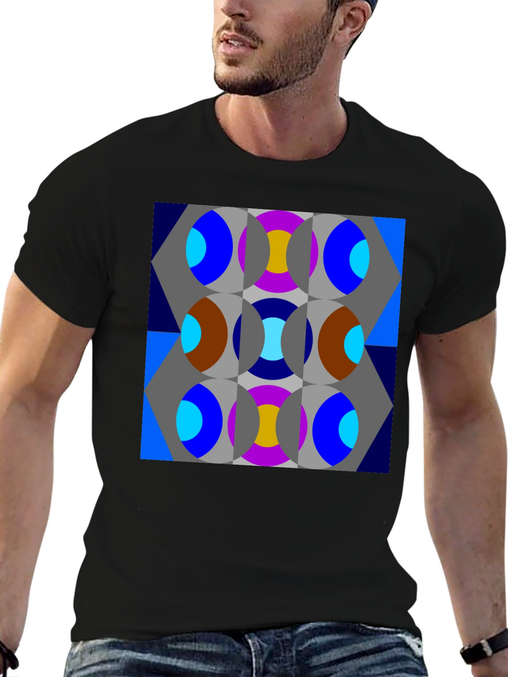 Abstract Geometric Patterned T-Shirt