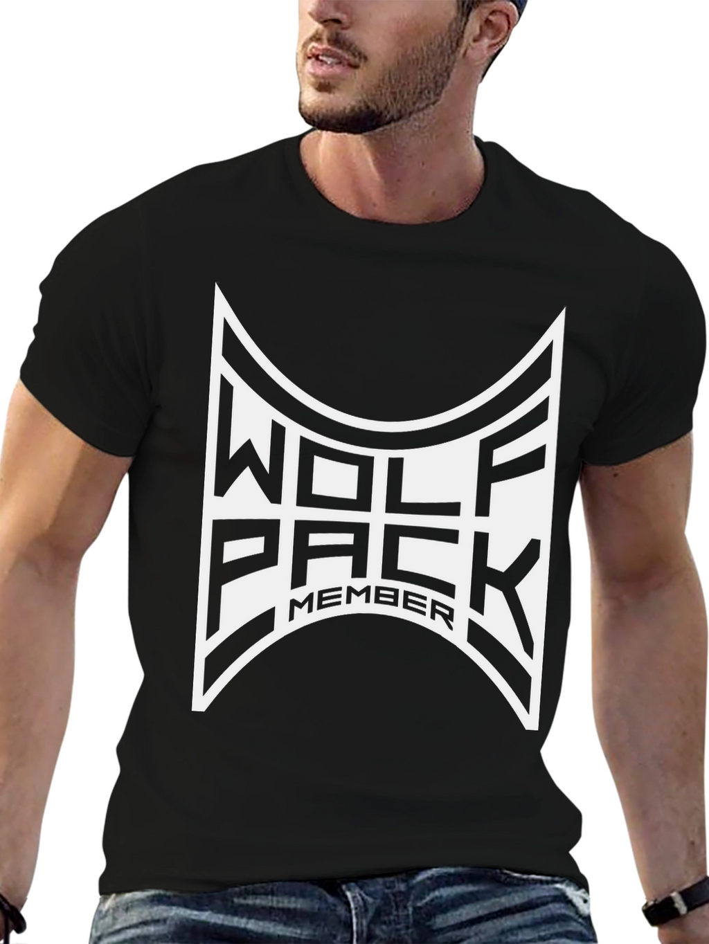 Wolf Pack Member Black Graphic Tee