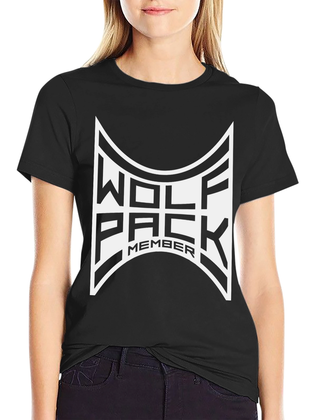 Wolf Pack Member Black Graphic Tee