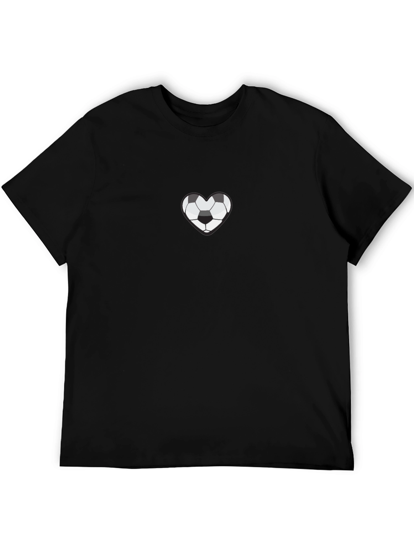 Soccer Heart Black T-Shirt