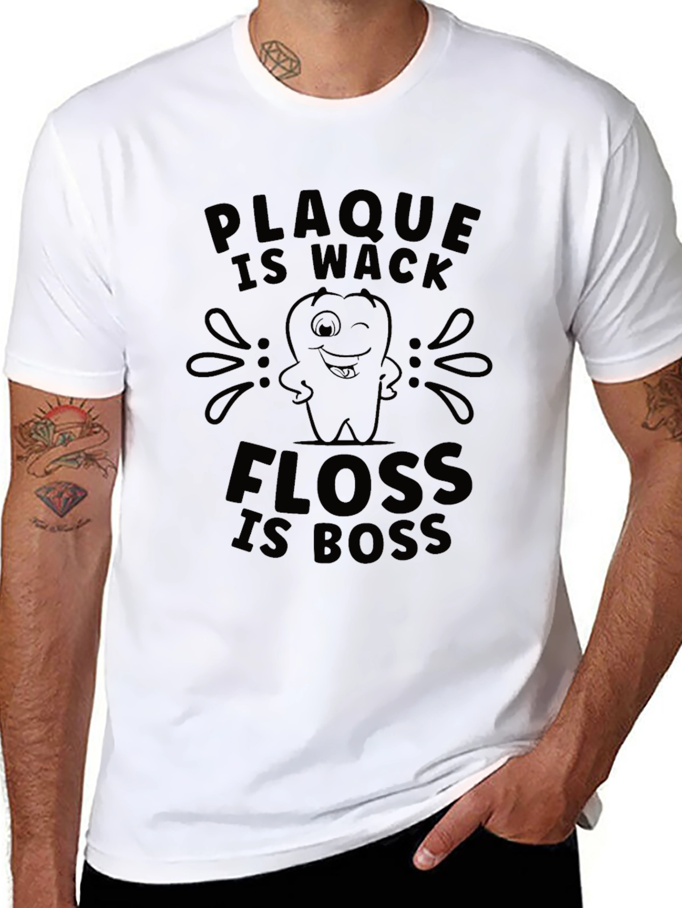 Plaque Is Wack Floss Is Boss Funny Dental T-Shirt