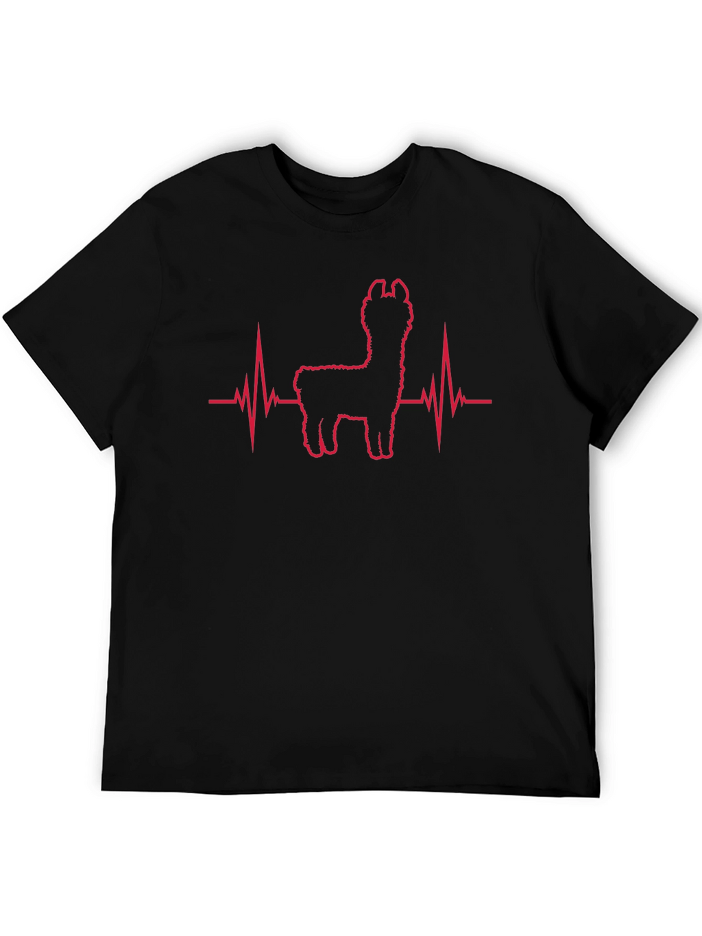 Llama Heartbeat Graphic Tee - Black