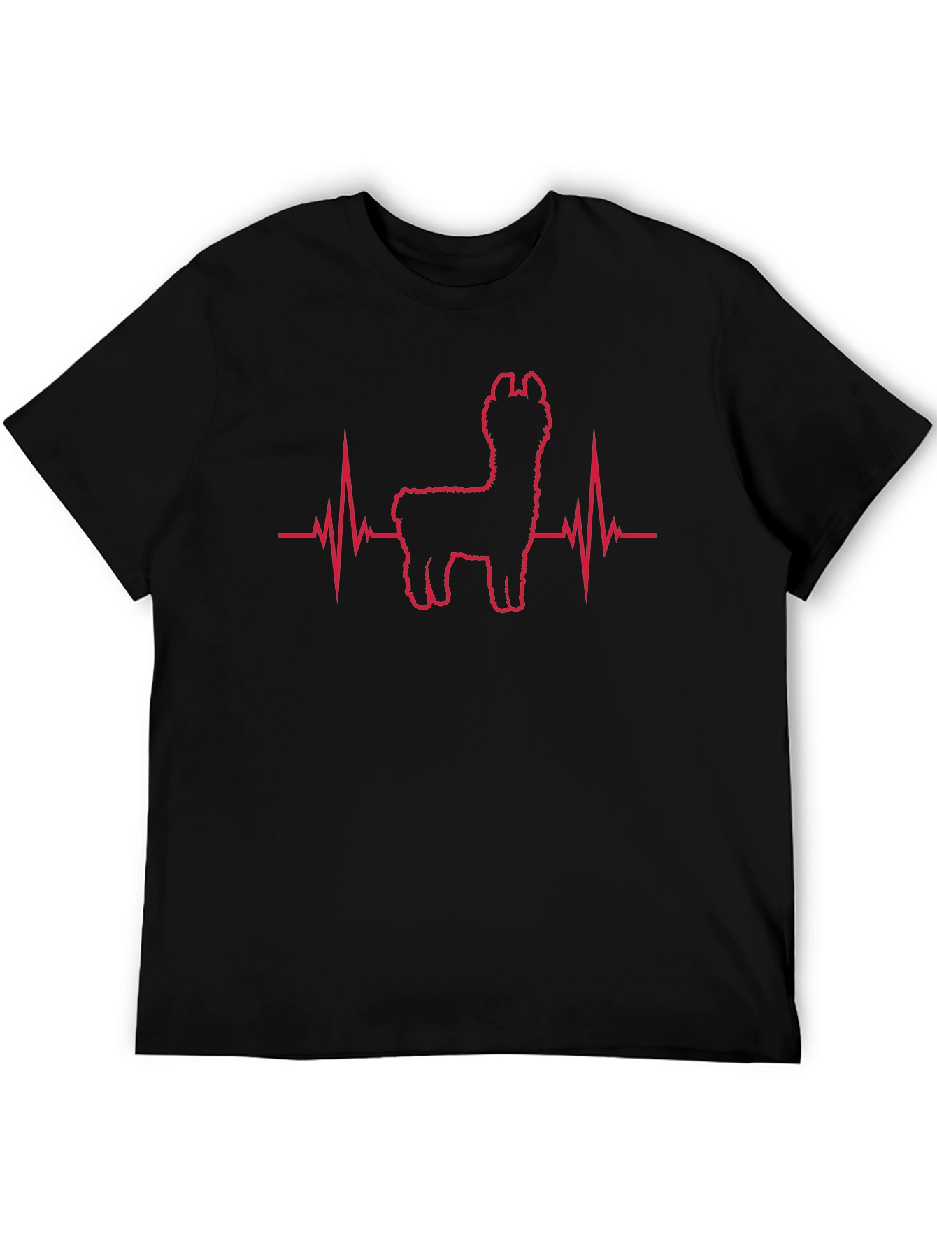 Llama Heartbeat Graphic Tee - Black