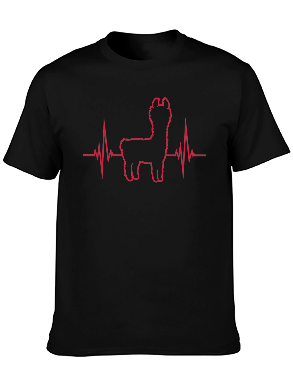 Llama Heartbeat Graphic Tee - Black