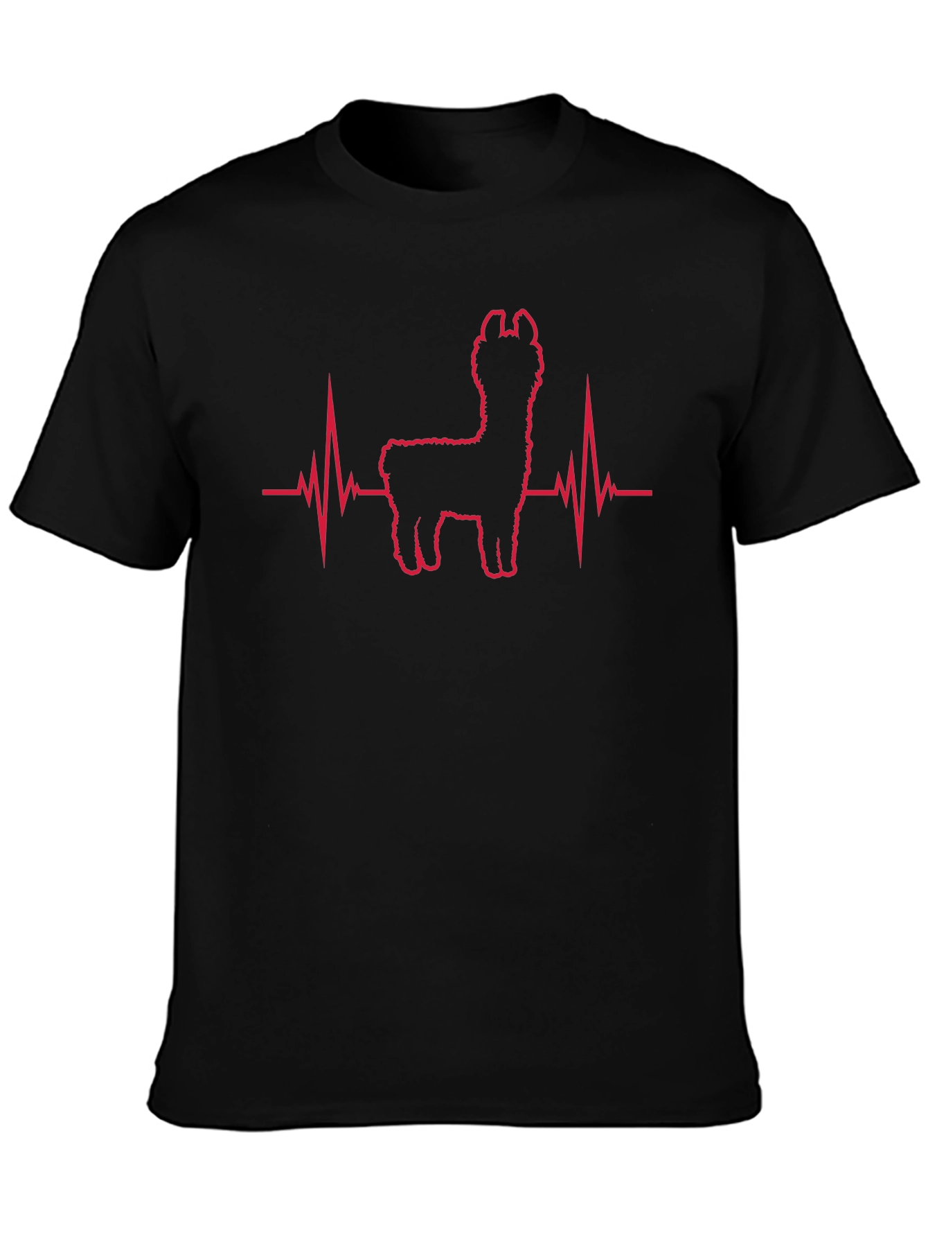 Llama Heartbeat Graphic Tee - Black
