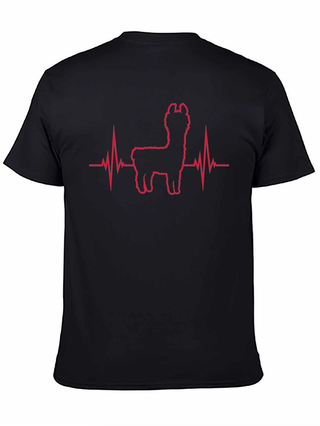 Llama Heartbeat Graphic Tee - Black