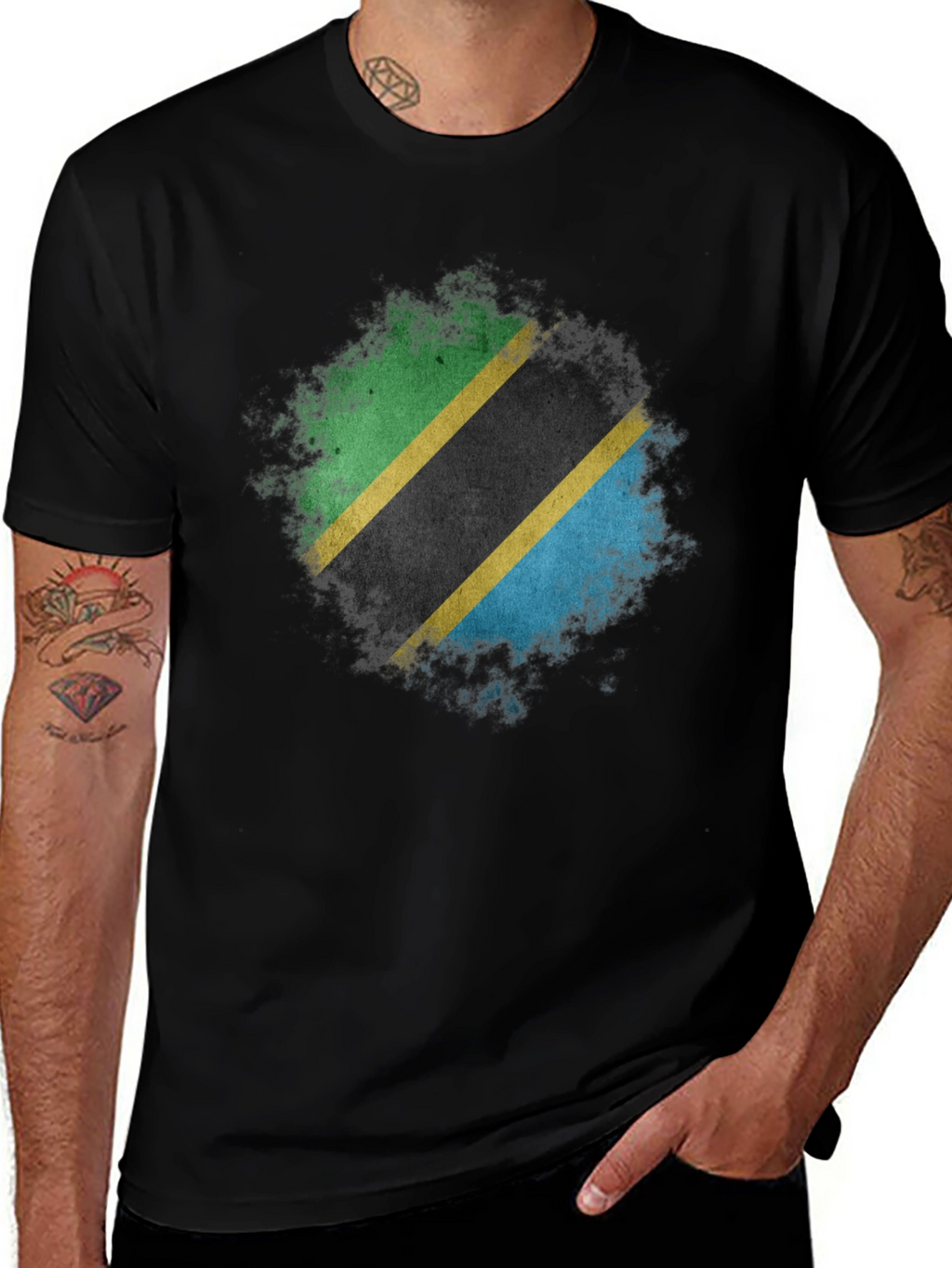 Tanzania Flag T-Shirt - Distressed Design
