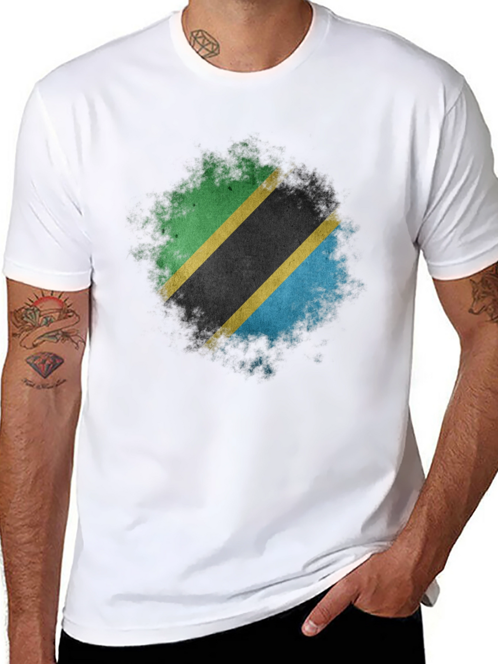 Tanzania Flag T-Shirt - Distressed Design
