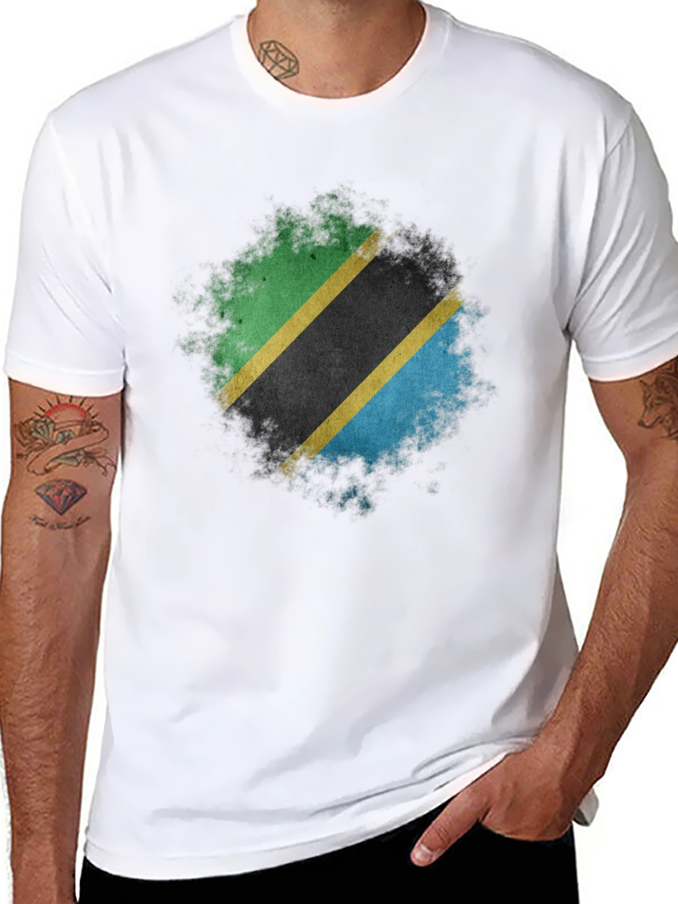 Tanzania Flag T-Shirt - Distressed Design