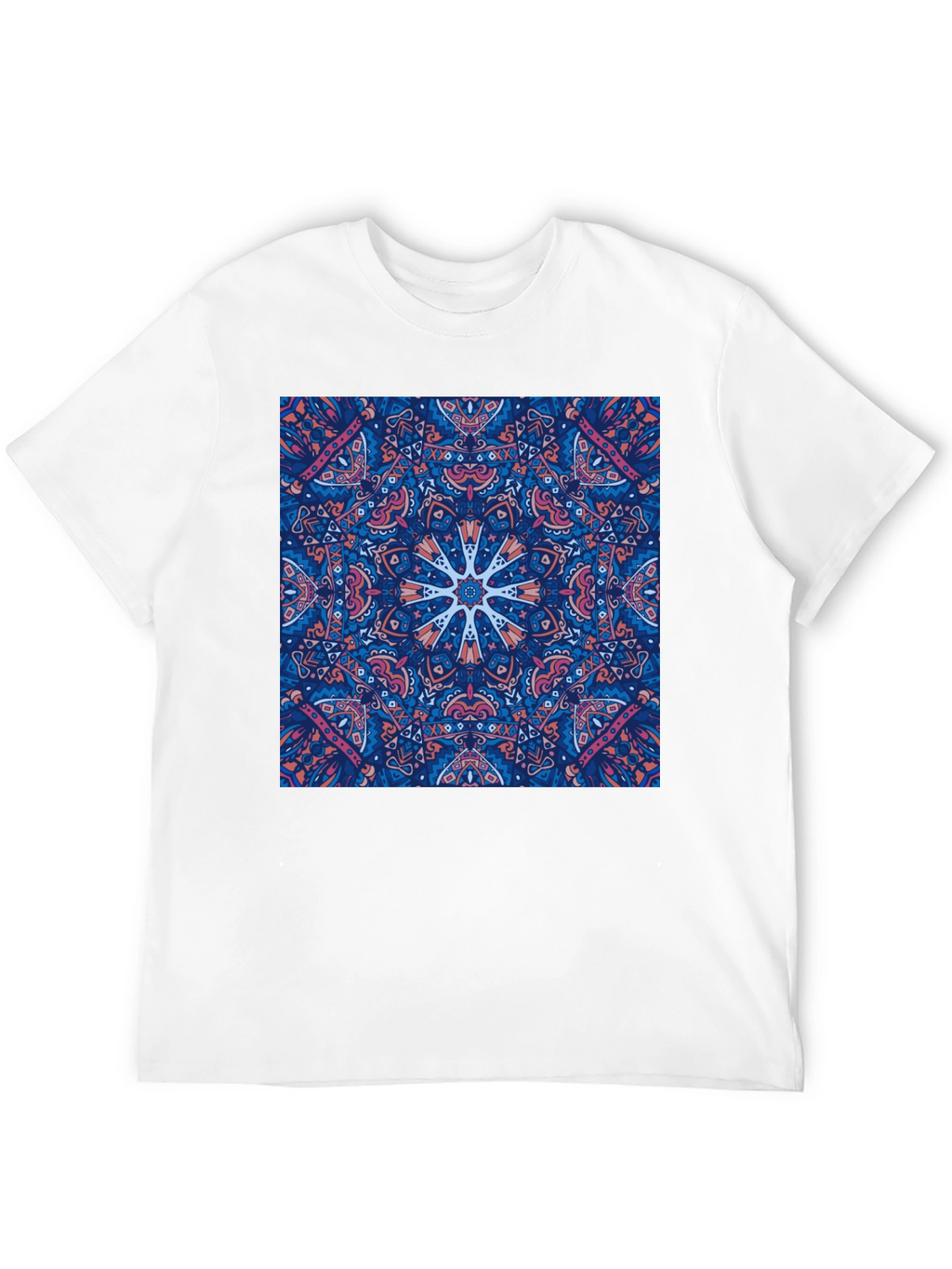 Black Tee with Psychedelic Mandala Design