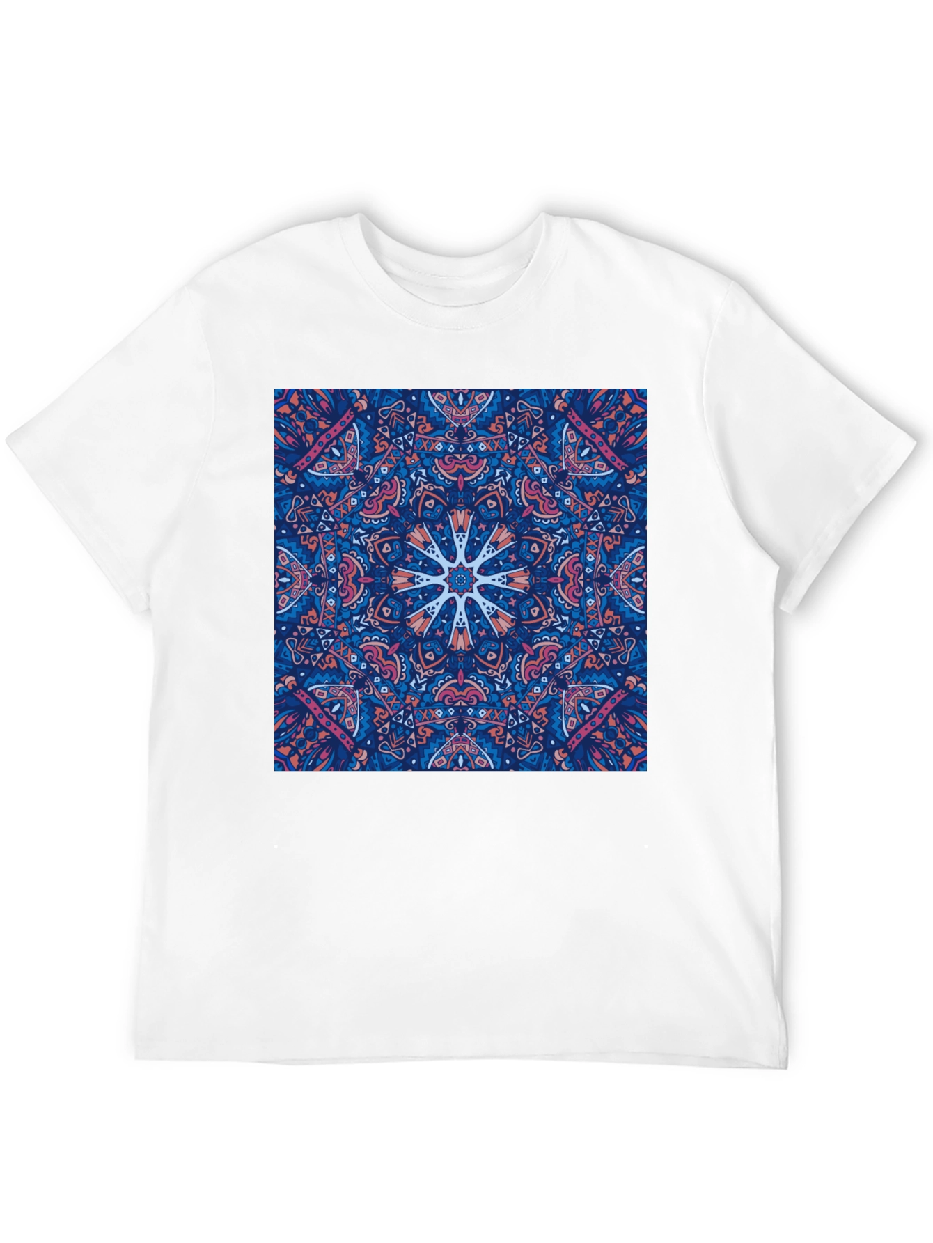 Black Tee with Psychedelic Mandala Design