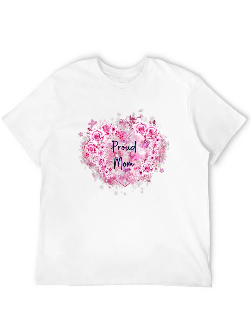 Proud Mom Floral Heart T-Shirt