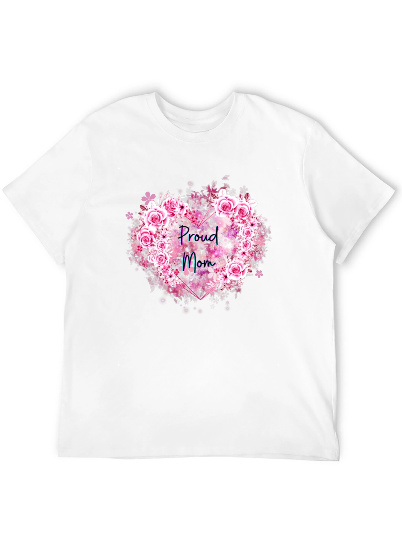 Proud Mom Floral Heart T-Shirt