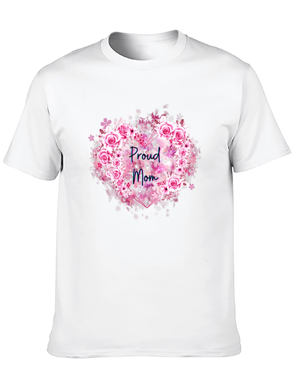 Proud Mom Floral Heart T-Shirt