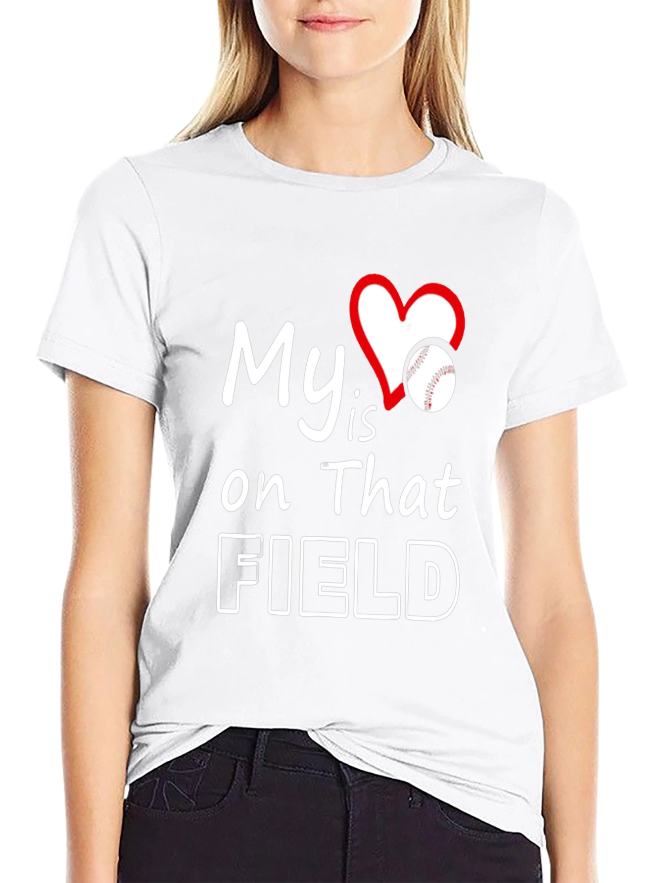 My Heart Is On That Field Baseball T-Shirt