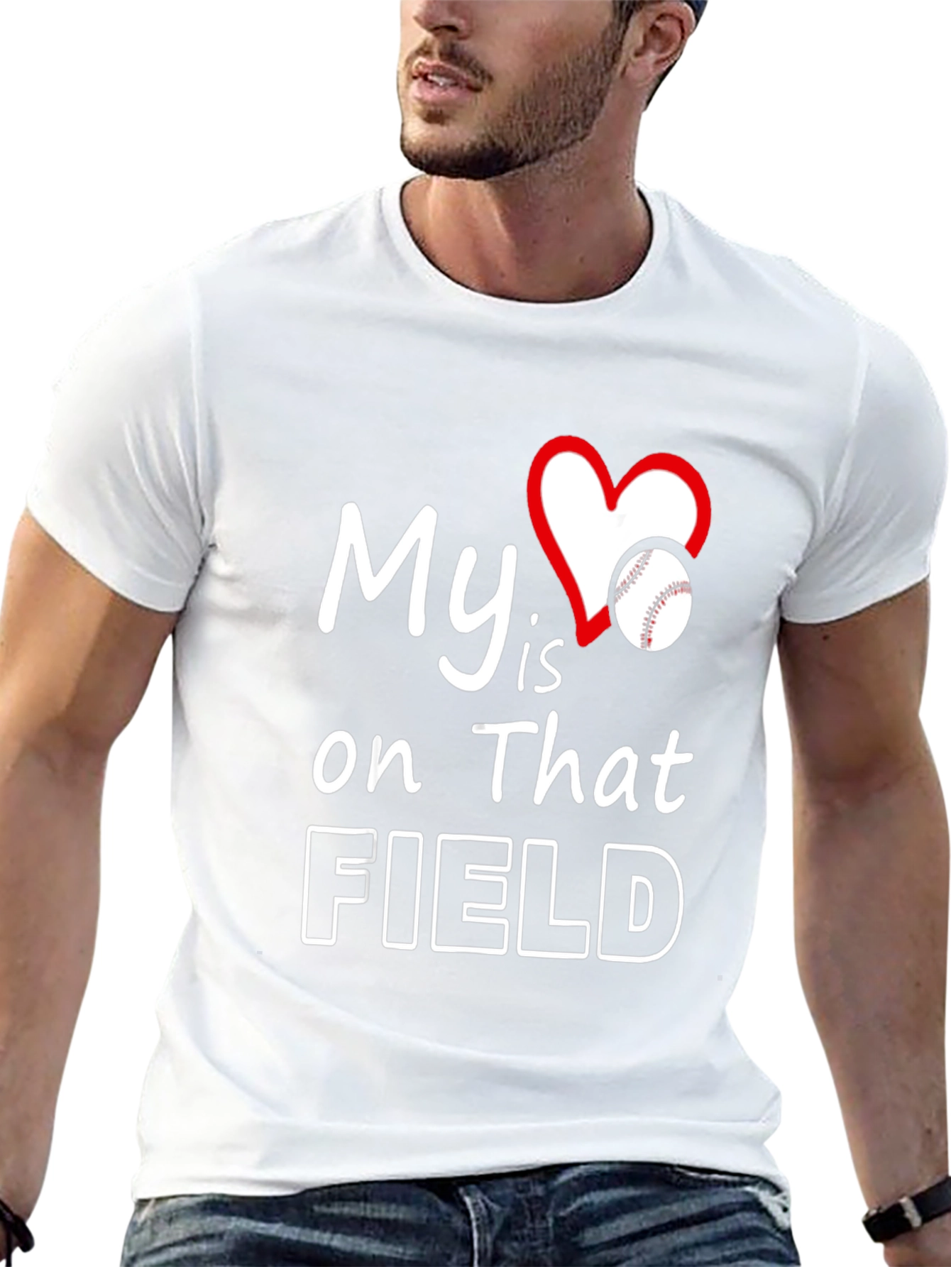 My Heart Is On That Field Baseball T-Shirt