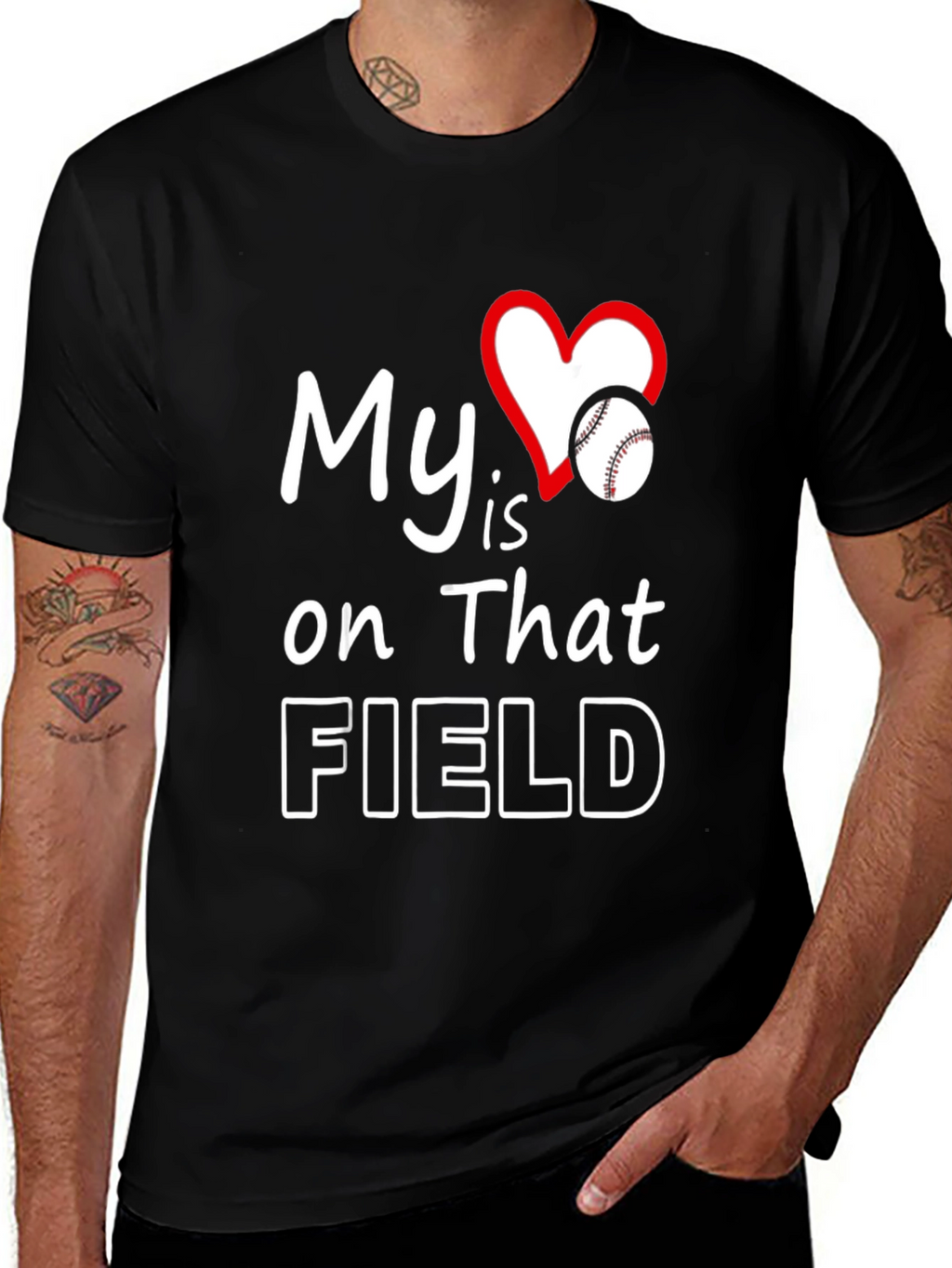 My Heart Is On That Field Baseball T-Shirt