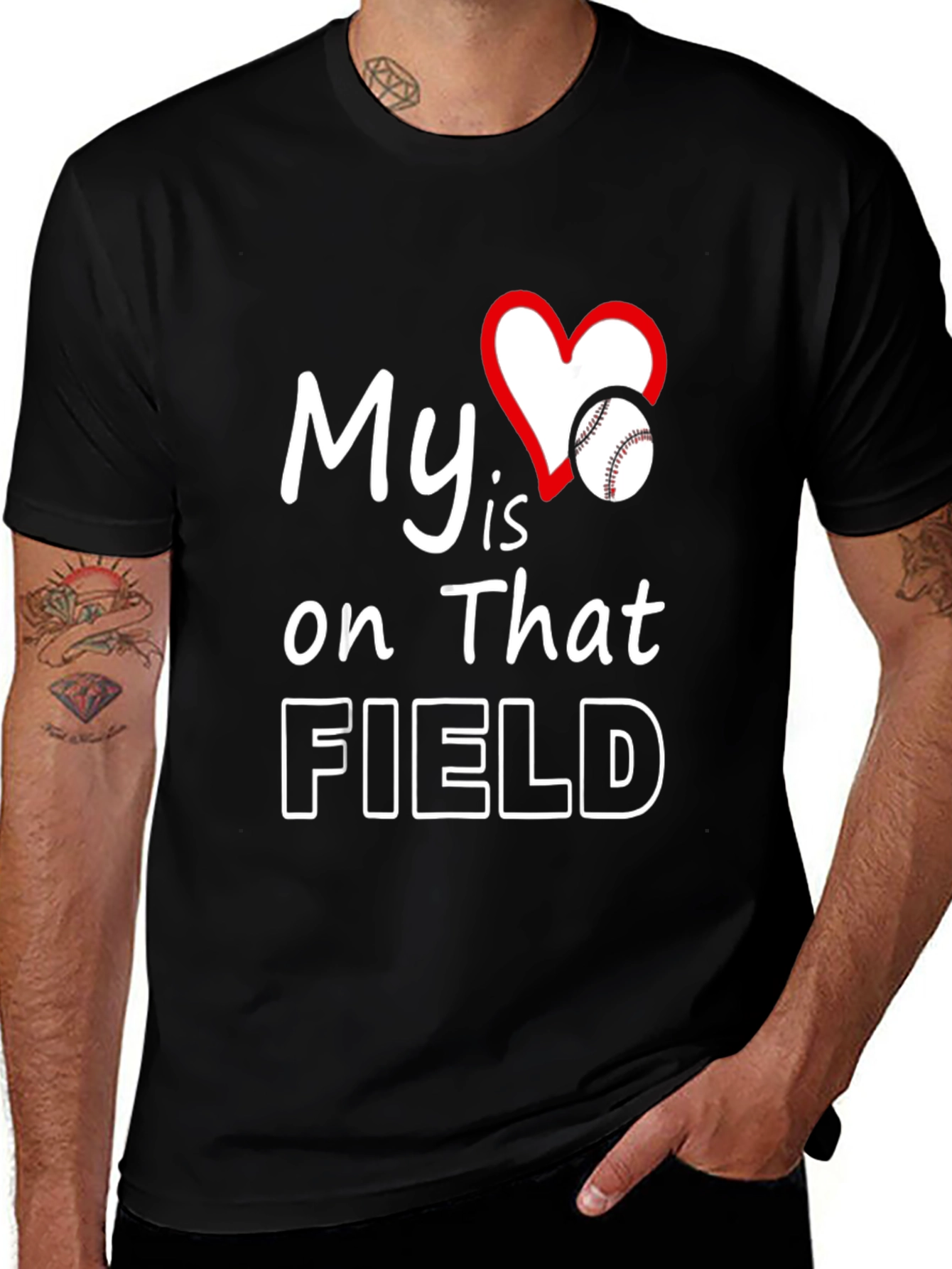 My Heart Is On That Field Baseball T-Shirt