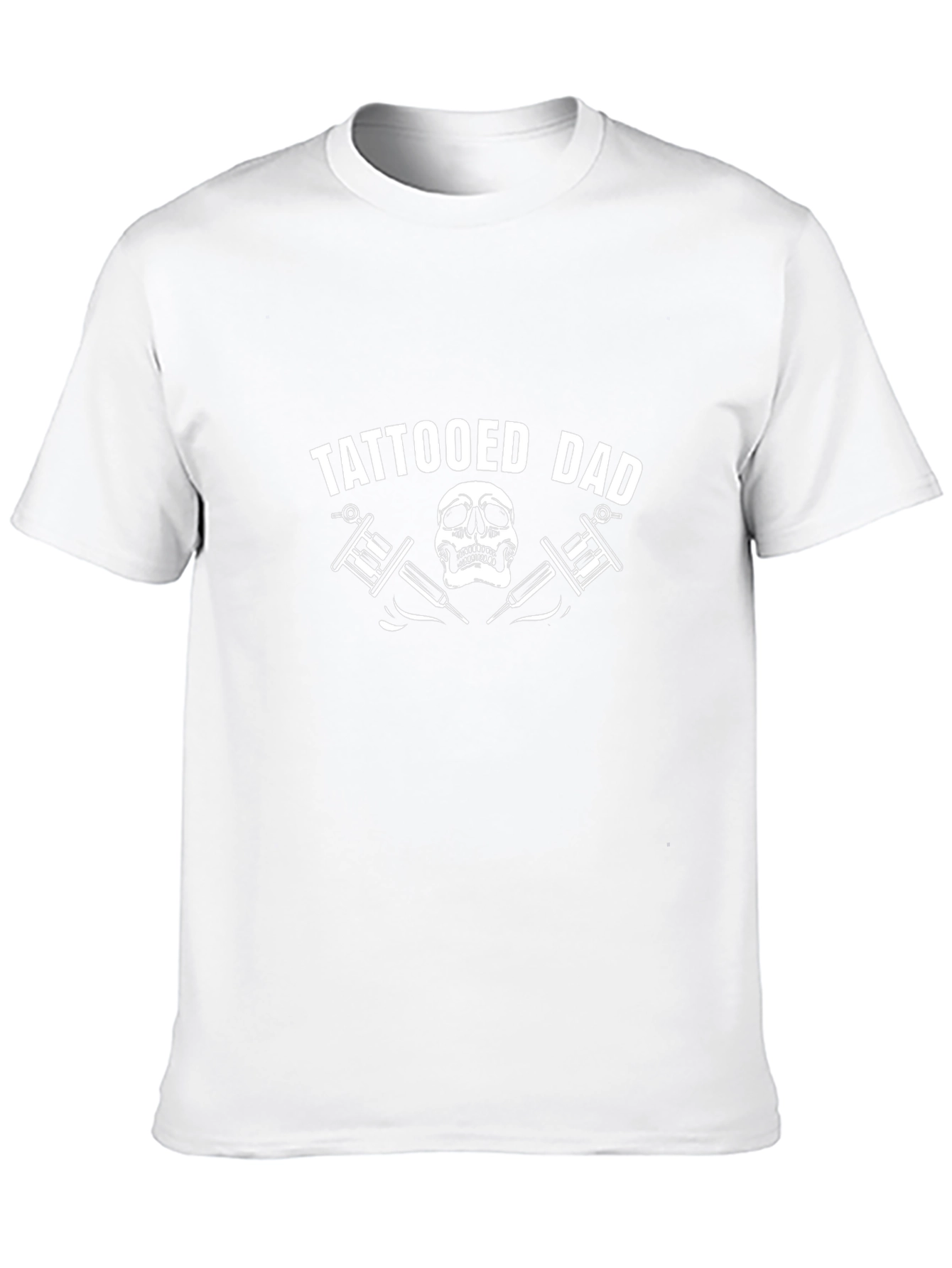 Tattooed Dad T-Shirt - Skull & Tattoo Machine Design