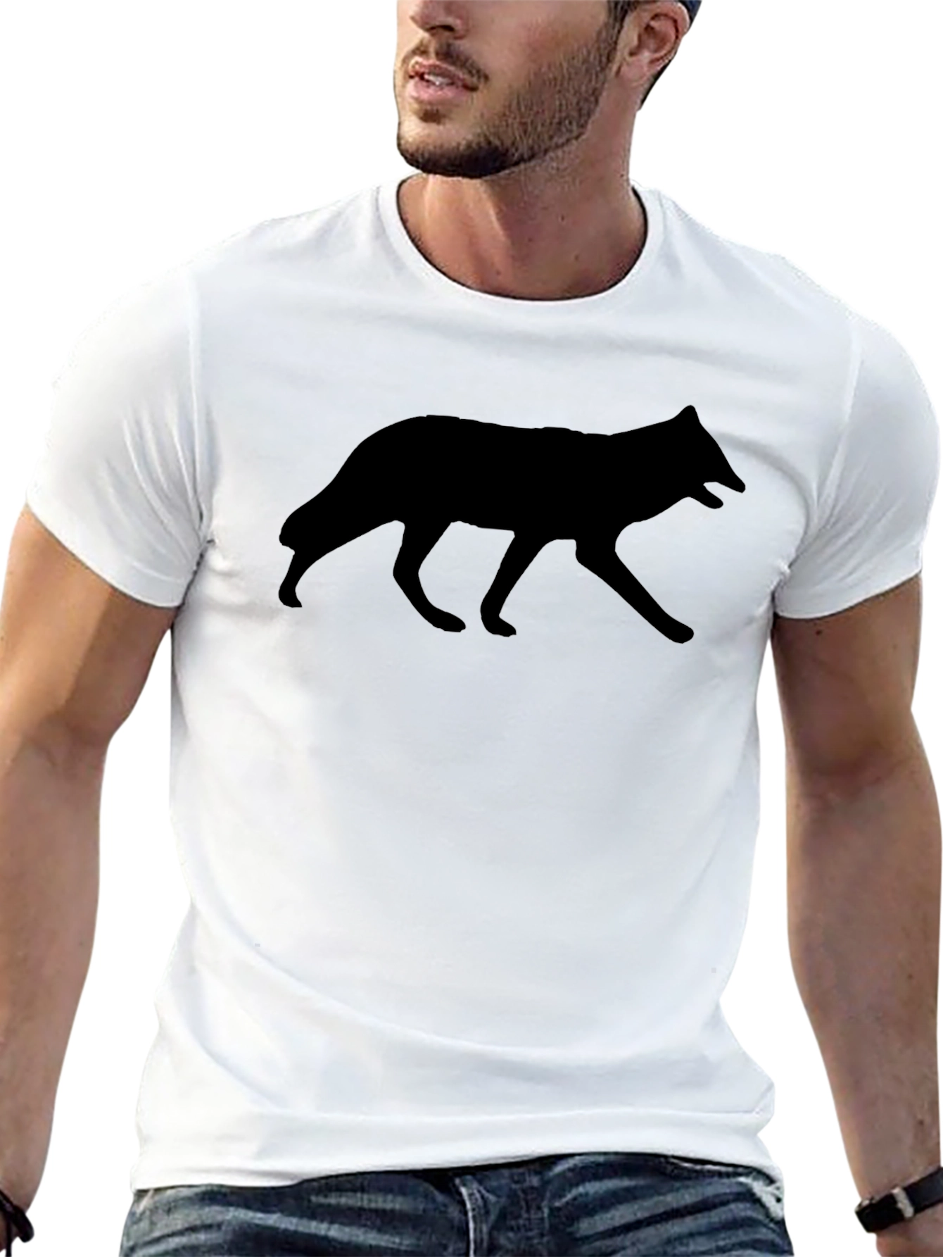 Wolf Silhouette Black T-Shirt