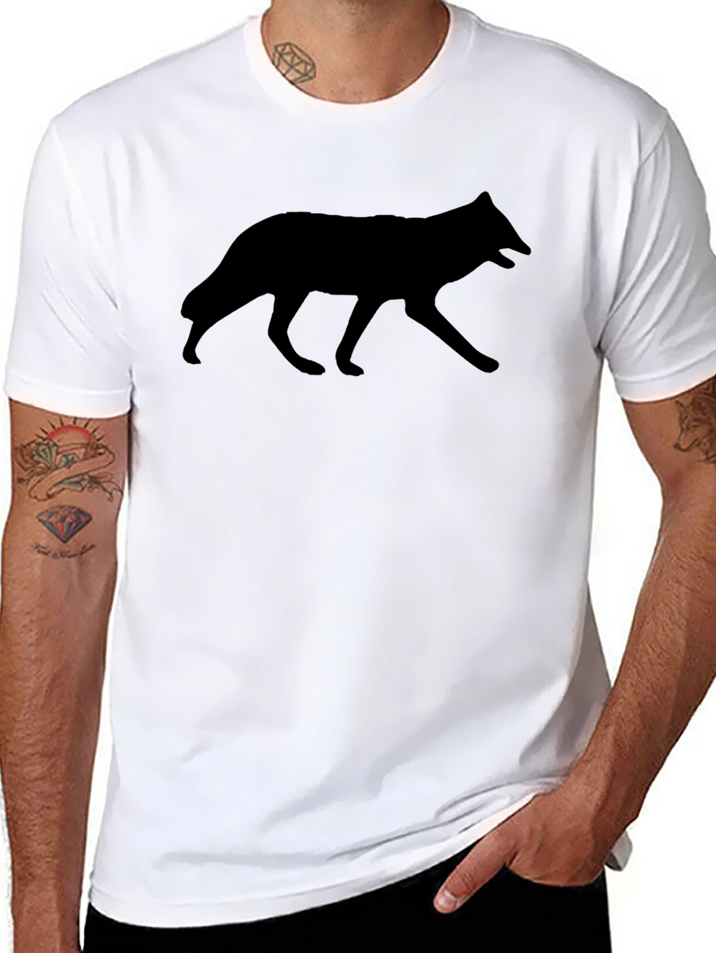 Wolf Silhouette Black T-Shirt