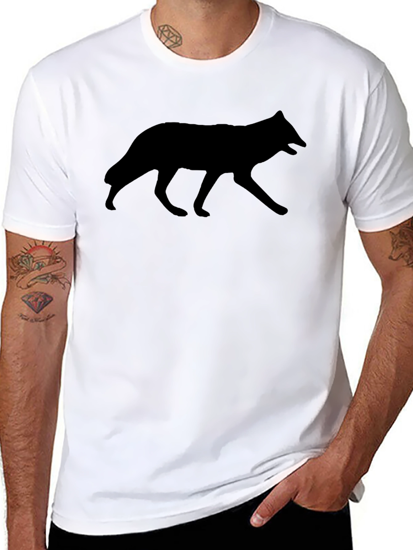 Wolf Silhouette Black T-Shirt